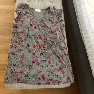 Cute cotton floral top multi color Anthropologie